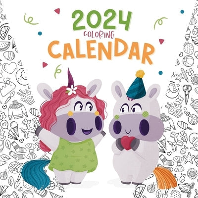 2024 Coloring Calendar: Unicorns Coloring Book by Heart, Lily