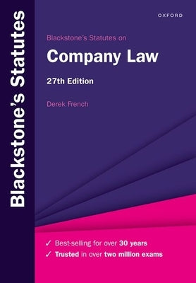 Blackstone's Statutes on Company Law by French, Derek