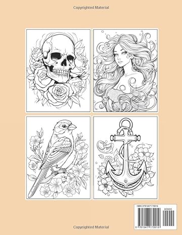 Tattoo Coloring Book For Inmates: 70 Coloring Pages For Adults With Beautiful Stress Relieving Designs for Relaxation, Mindfulness, Gift For Men Women In Jail And Tattoo Lovers - SureShot Books Publishing LLC